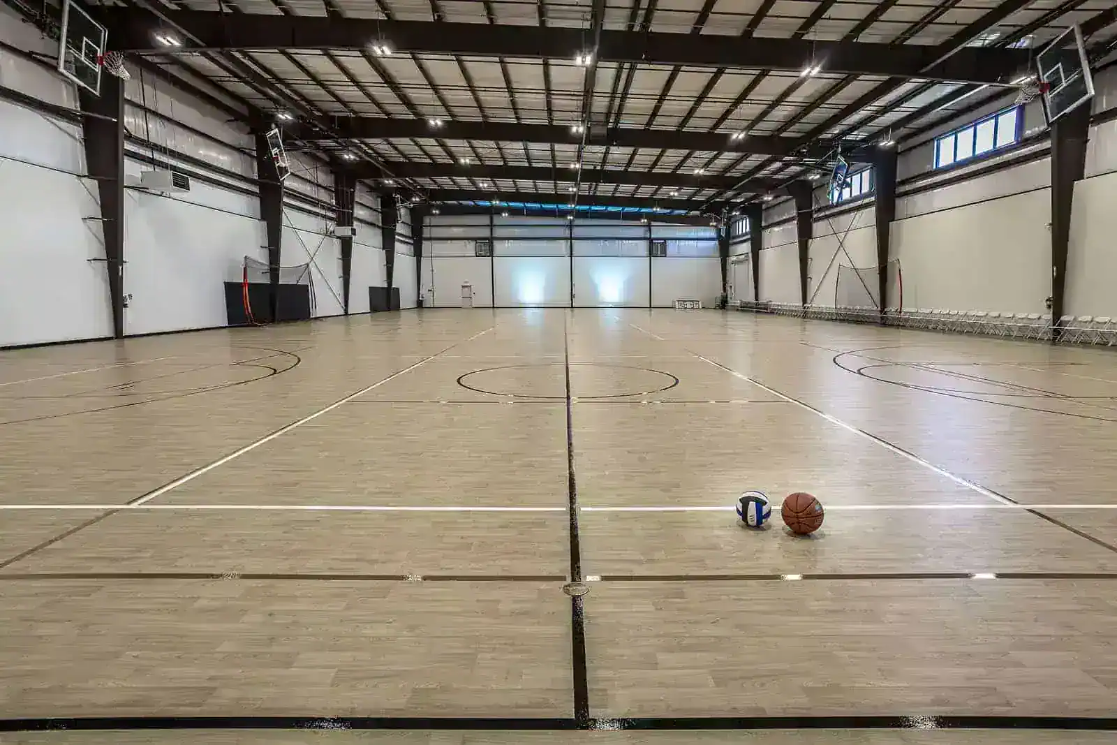 Indoor sports facilities in Fresno at Valley Athletics with basketball and volleyball courts